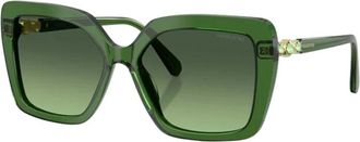Swarovski Sk6049 Zonnebril - Dames - Accessoires - Groen - Maat: 57 MM