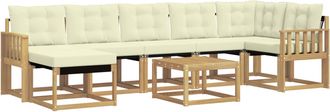 vidaXL Conjunto De Sof&aacute;s De Exterior 8 Uds. Blanco Y Crema Vidaxl