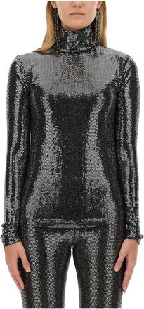 Isabel Marant Joyela High-neck Top - Dames - Longsleeves - Zwart - XS - Nylon - Tops