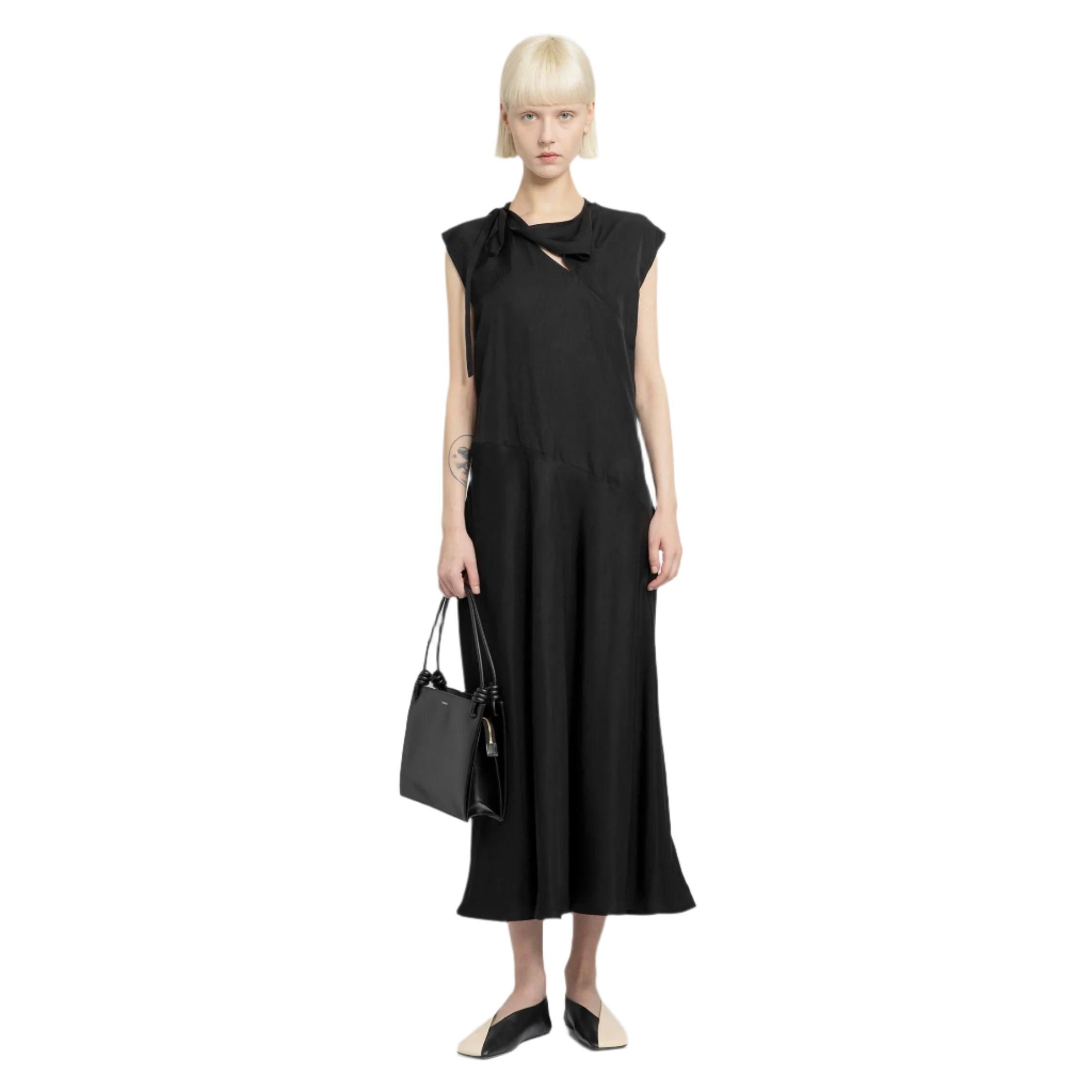 Jil Sander pleated dress - women - Cotton - 32 - Black from