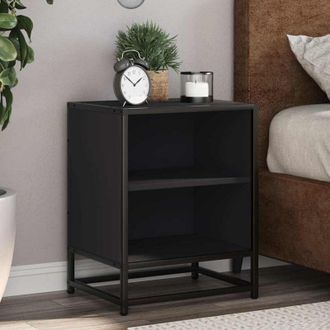 vidaXL Comodini 2 pz Neri 40x31x50 Legno Multistrato e Metallo - Vidaxl