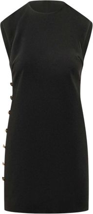 Versace Black Solid Crew Neck Mini Dress