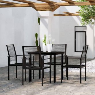 Berkfield Home 5 Piece Garden Dining Set Black