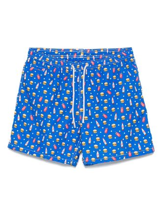 MC2 Saint Barth graphic-print swim shorts - men - Polyamide/Recycled Polyester/Elastane - S - Blue