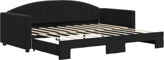 vidaXL Sof&aacute; Cama Nido Terciopelo Negro 90x190 Cm Vidaxl