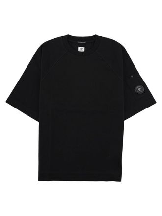 C.P. Company Black Minimal Logo Relaxed Fit Cotton T-Shirt