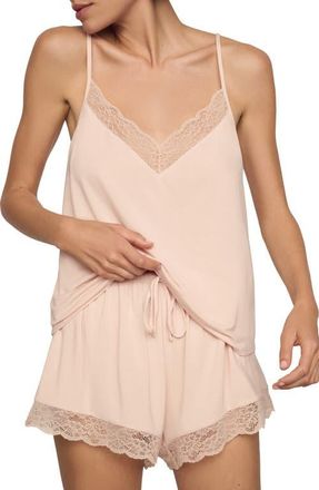 Eberjey Kari Lace Trim Short Pajamas in Tea Rose at Nordstrom, Size X-Small