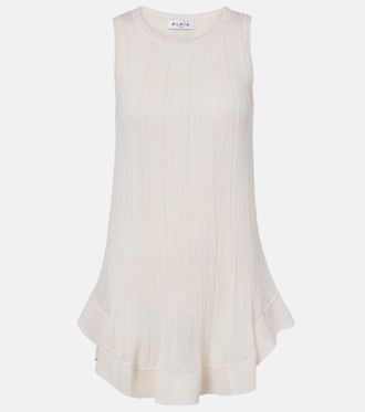 Alaia Ala&iuml;a Pleated silk minidress