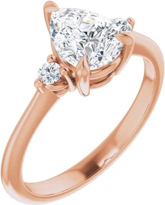 Pompeii3 1 1/4Ct Pear Shape Lab Grown Diamond Engagement Ring White Yellow or Rose Gold