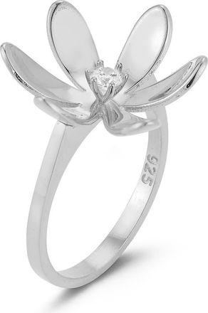 Sphera Milano Cubic Zirconia Floral Ring in Silver at Nordstrom Rack, Size 6
