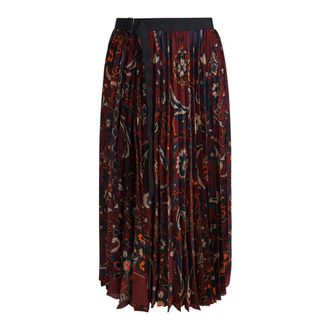 sacai Rok met bloemenprint - Dames - Rokken - Veelkleurig - Maat: 4XS Poliester