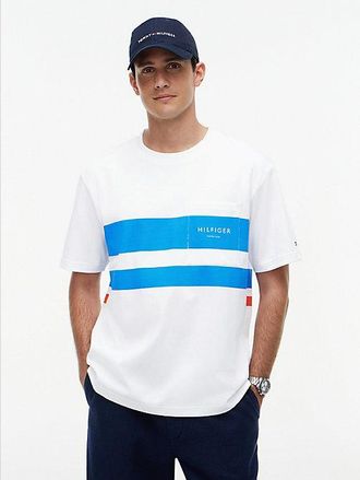 Tommy Hilfiger Logo Colour-Blocked Relaxed T-Shirt