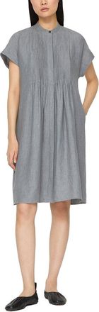 Lafayette 148 New York Pintuck Bib Linen Dress