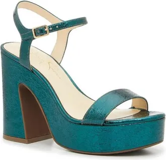 Jessica Simpson Womens Jessica Simpson Xilka Sandals Dark Teak Block Heel Platform HAWK1977