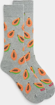 Hot Sox Mens Delicious papaya socks
