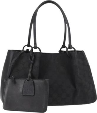 Gucci Pre-owned Handbags, female, Black, Size: ONE SIZE Pre-owned Canvas Handbag