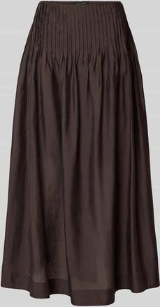 Copenhagen Muse Midirock aus Lyocell-Mix mit Drapierungen Modell MOLLY in Schoko, Gr&ouml;&szlig;e XL