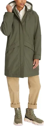 G.H. Bass & Co. Bass Outdoor Stadium Parka Jacket Womens Green Long Sleeve Hooded KFC630