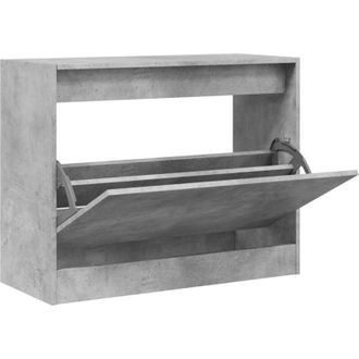 vidaXL Shoe Cabinet Concrete Grey 80x34x63 cm Engineered Wood Vidaxl