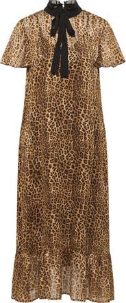 Faina Midi-jurk met luipaardprint naemi Dames bruin