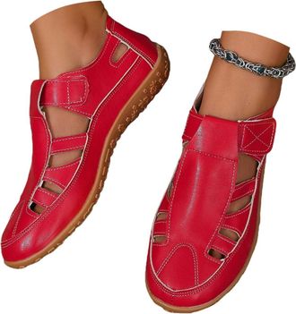 Generic Wedge Sandals for Women Closed Toe Slingback Shoes Wide Fit Sandals Breathable Hollow Out Athletic Shoes Soft Sole Gladiator Slip on Flat Beach Walkin