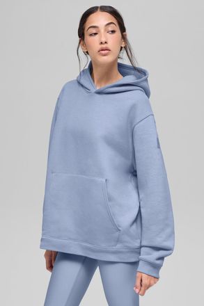 Alo | Renown Heavy Weight Hoodie in Winter Frost Blue, Size: Medium
