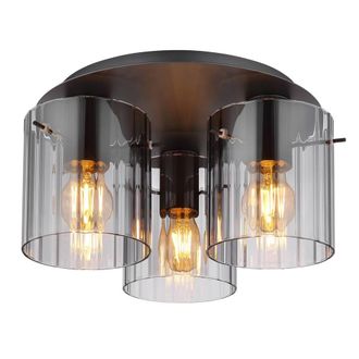 Netlighting Tulivar Shade Cluster Ceiling Light Grey Dark Smoke Glass Shade 3x E27