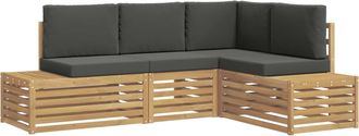 vidaXL Conjunto De Sof&aacute;s De Exterior 4 Pieza Blanco Y Antracita Vidaxl