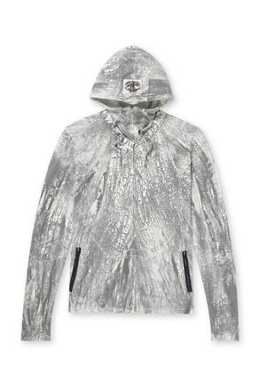 Acne Studios Appliqu&eacute;d Printed Cotton-Jersey Zip-Up Hoodie