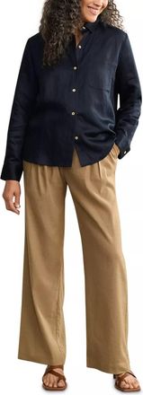 Jenni Kayne Madeline Long Sleeve Button Down Shirt In Navy