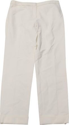 Armani Wide Leg Pants in White Cotton