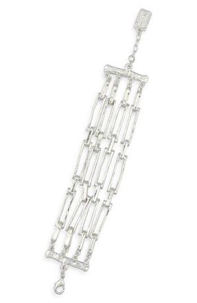 Karine Sultan Hammered Oval Link Bracelet in Silver at Nordstrom Rack