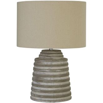 Searchlight Searchlight - Lampada Da Scrivania Contemporanea Liana Cemento Cromo Tessuto 1 Luce E14