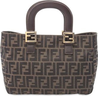 Fendi Borsa a mano in tela con motivo Zucca 2000-2010 - Marrone