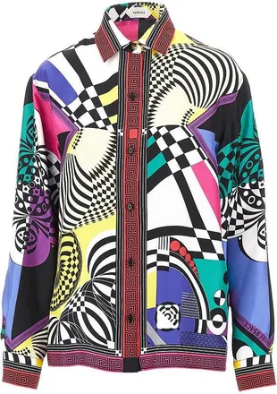 Versace Printed silk twill shirt Woman 40