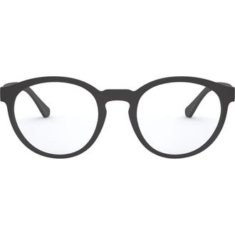 Emporio Armani Rectangular Optical Glasses in Matte Black at Nordstrom