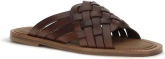Miu Miu Womens Brown Calf Leather Bos Taurus Flat Sandals
