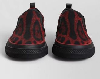Dolce & Gabbana leopard-print leather slip-on sneakers