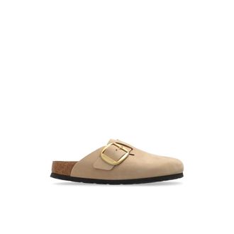 Birkenstock Boston Big Buckle Slides - Dames - Slip ons - Beige - 38 EU - Leer - Schoenen