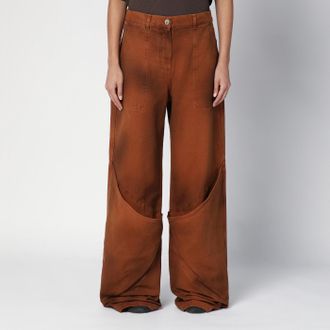 The Attico Brown shaded baggy jeans
