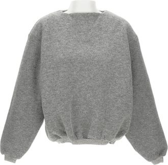 Tanaka Textured 100% Wool Boxy Sweatshirt With Dropped Shoulders