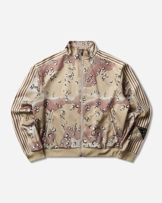 KAPITAL Men s Smooth Jersey Choco Chip Camo Track Jacket Beige Camo