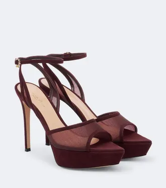 Gianvito Rossi Mesh platform slingback sandals