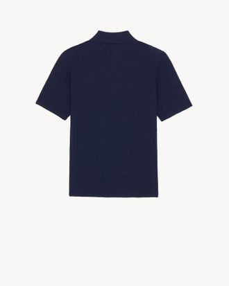 Saint Laurent Knit Collar Polo - Navy