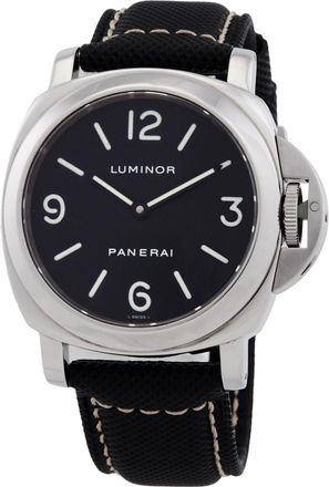 Officine Panerai Pre-owned Panerai Luminor Base Hand Wind Black Dial Mens Watch PAM00112