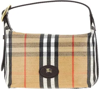 Burberry Check canvas Highlands shoulder bag Woman One Size