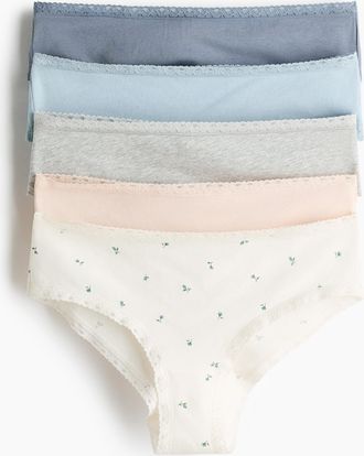 H&M 5er-Pack Baumwollhipster - White