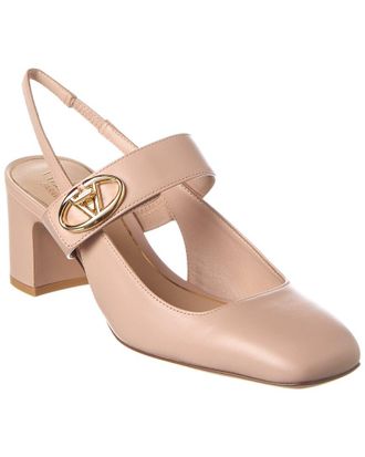 Valentino Vlogo Mary Jane Leather Slingback Pump
