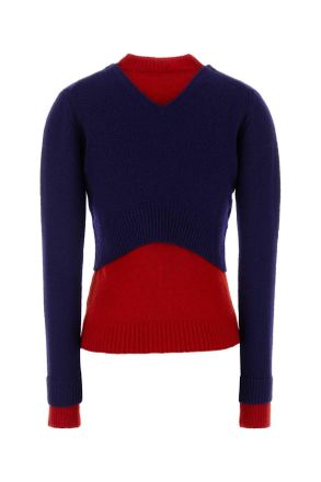Jil Sander Womens Navy Blue Wool Blend Sweater Haiti Exterior: Virgin Nylon Maglieria