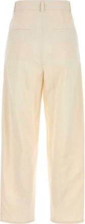 Max Mara Womens Ivory Cotton Duomo Pant Bianco Exterior: Pantaloni Trousers